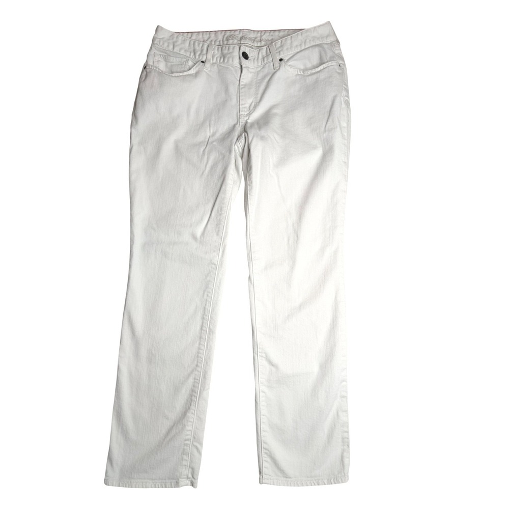 Eddie Bauer Curvy Straight Leg Corduroy White Womens P8